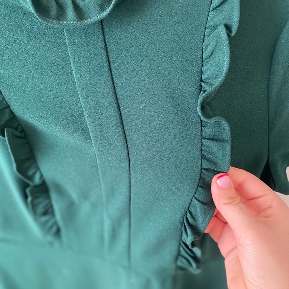 ZARA WOMEN DARK GREEN DRESS - Picture 5 of 7